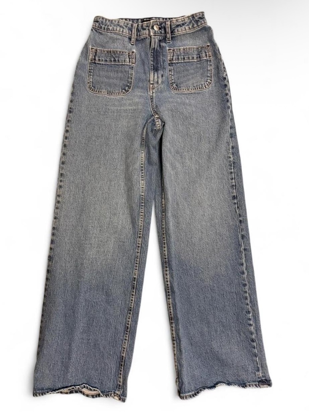 High-Rise Wide Leg Jeans in Faded Blue